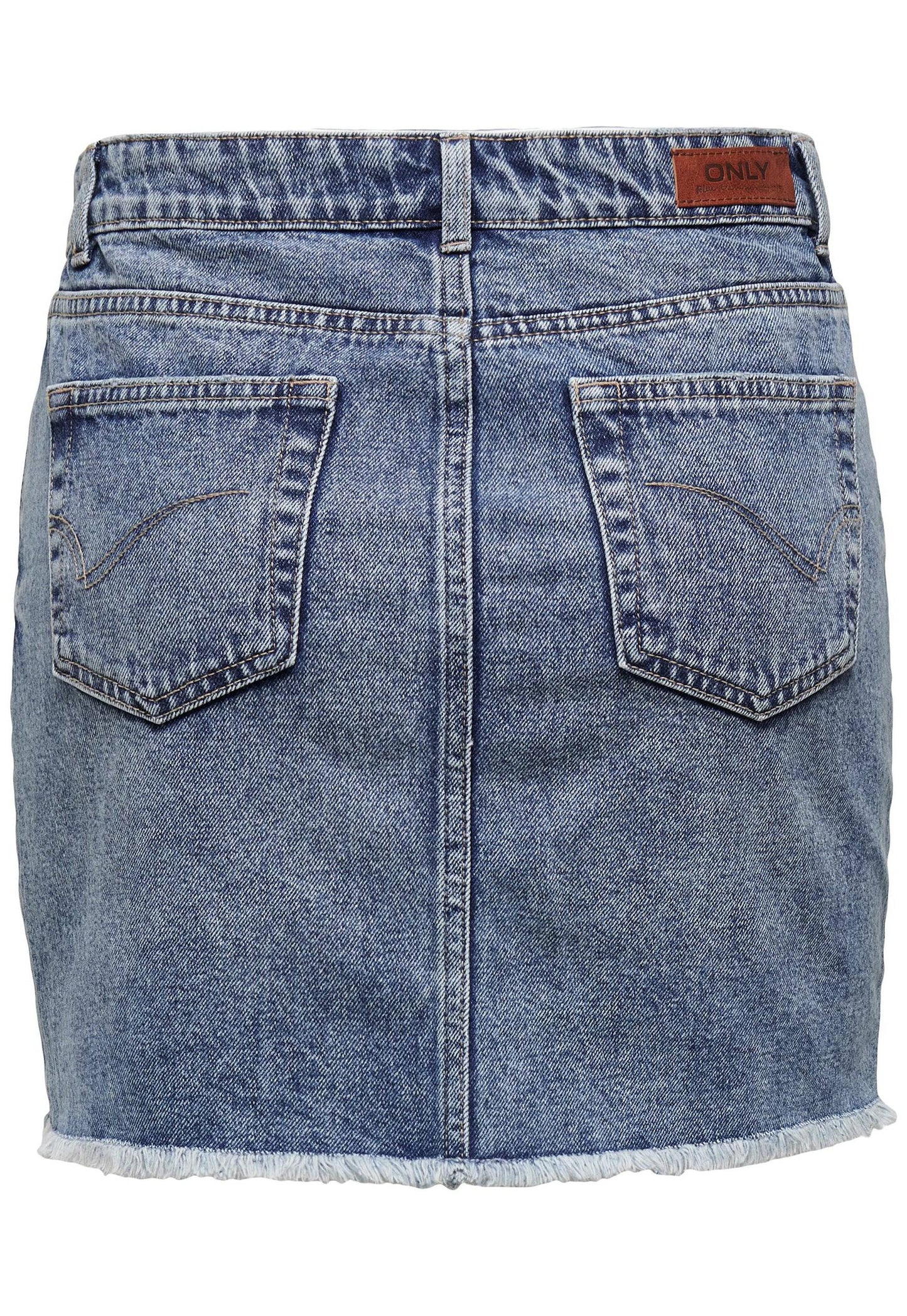 
                  
                    ONLY High Waisted Distressed Denim Mini Skirt in Blue - One Nation Clothing
                  
                