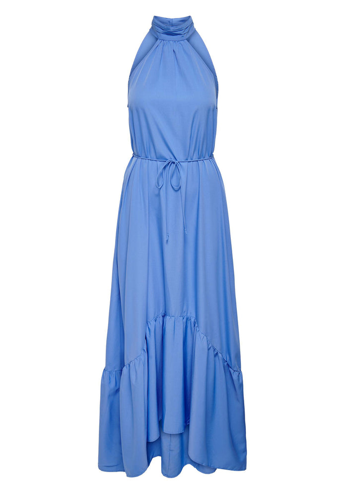 
                  
                    ONLY Laura High Halter Neck Floaty Maxi Dress in Blue - One Nation Clothing
                  
                