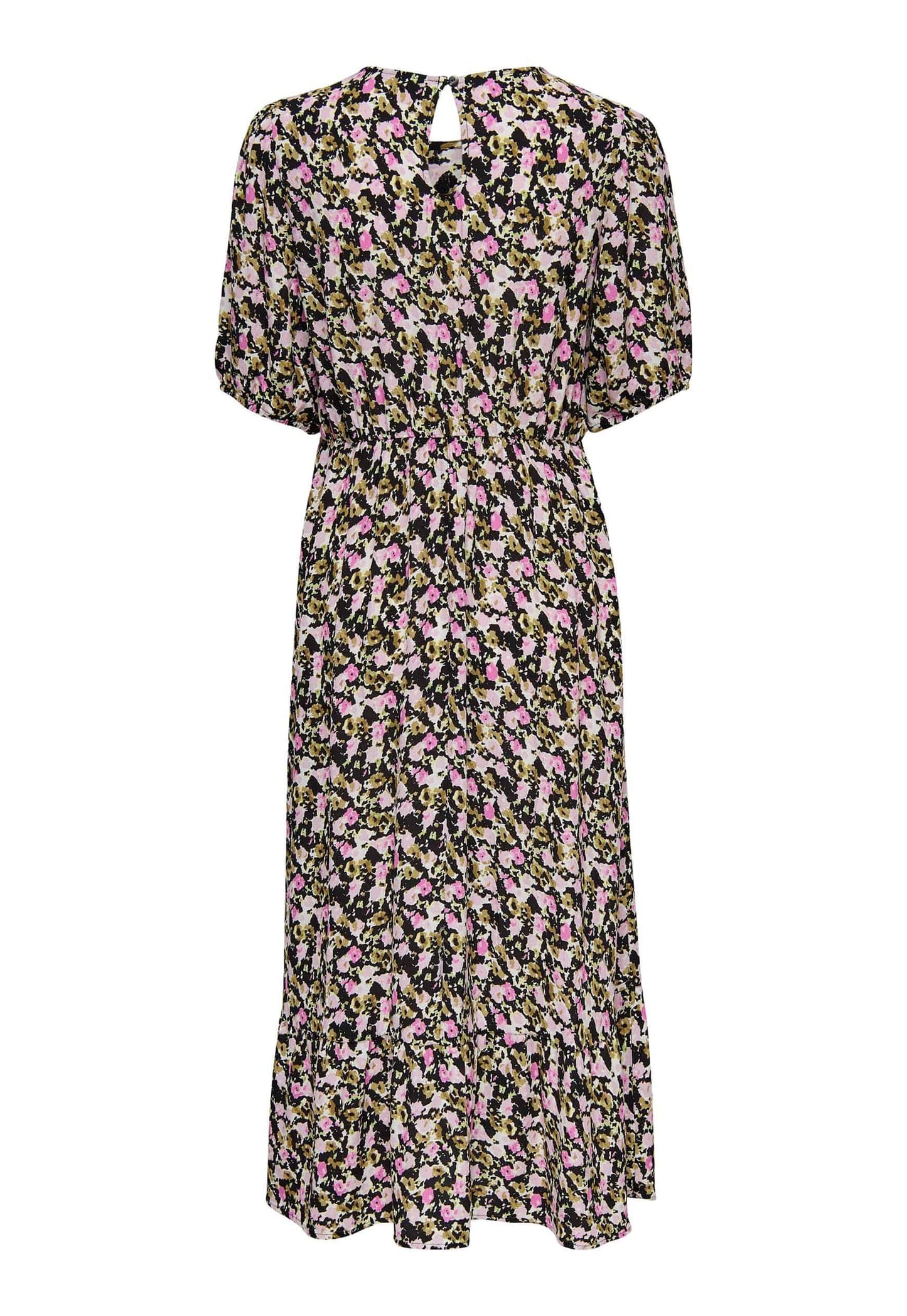 
                  
                    ONLY Roxy Floral Smock Midi Dress in Black & Pink - One Nation Clothing
                  
                