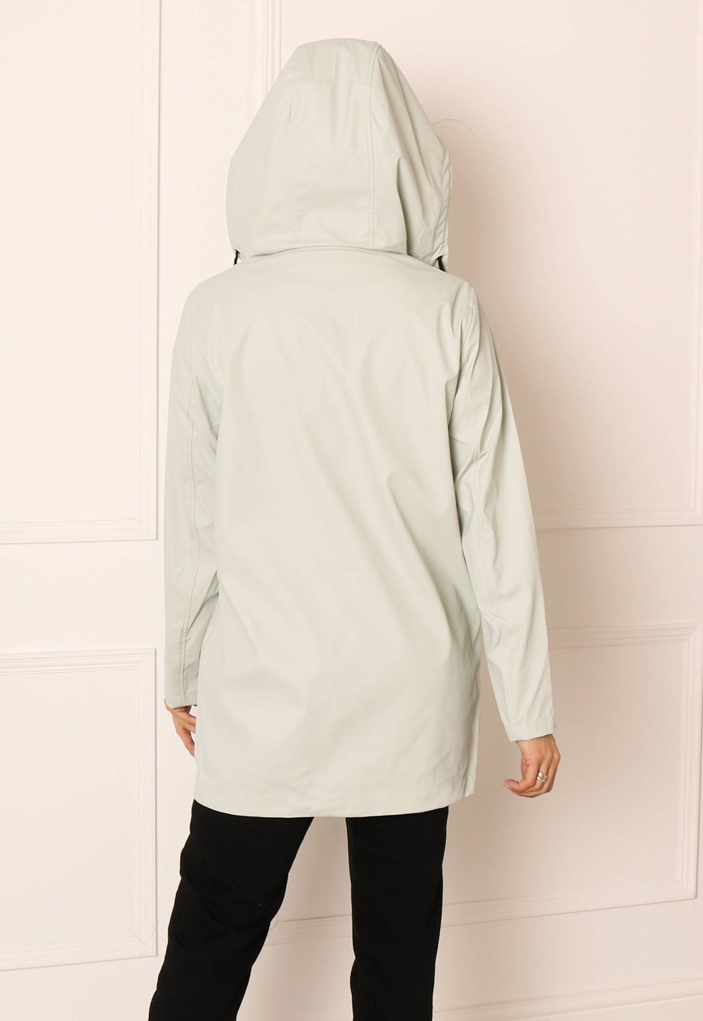 
                  
                    ONLY Ellen Rubberised Matte Hooded Raincoat Mac in Light Green - One Nation Clothing
                  
                