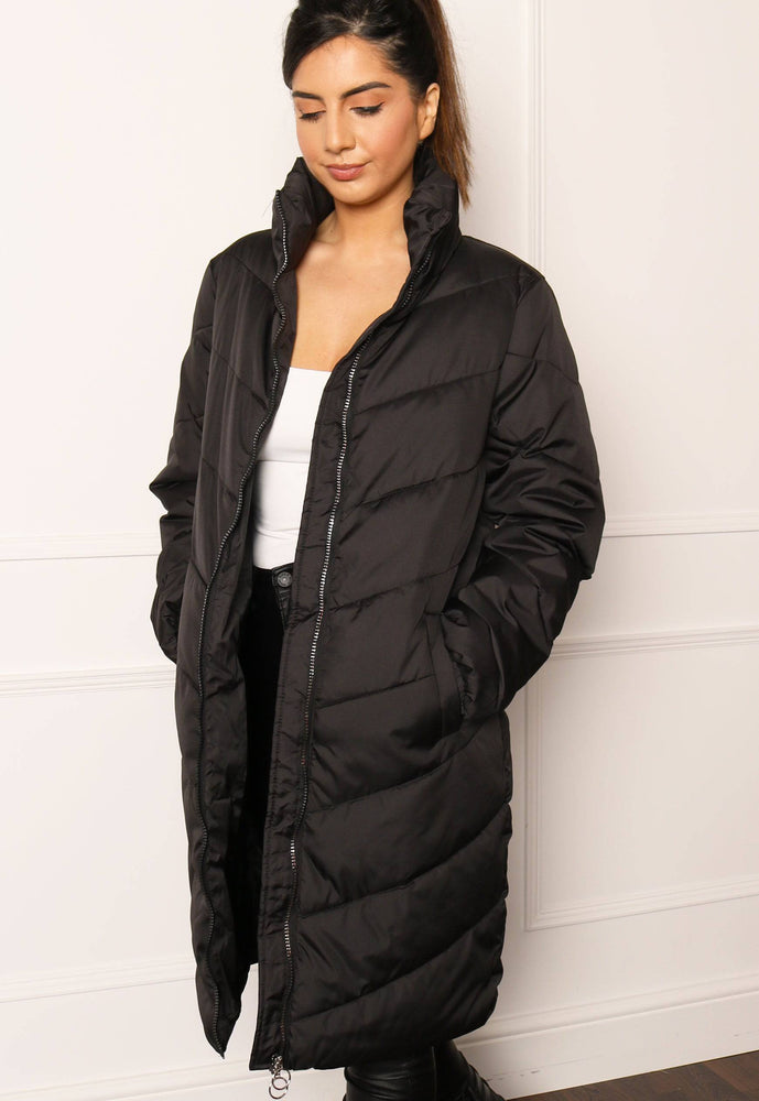 
                  
                    JDY Finno Longline Padded Puffer Coat in Black - One Nation Clothing
                  
                