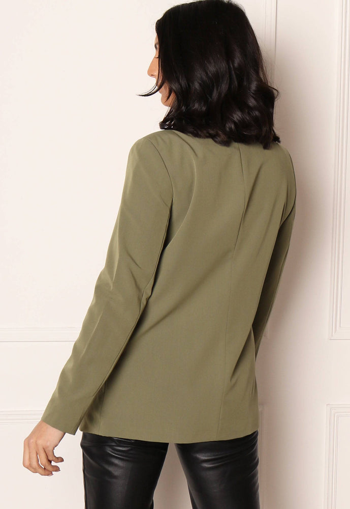 
                  
                    VILA Connie Tailored Open Blazer in Soft Khaki - One Nation Clothing
                  
                