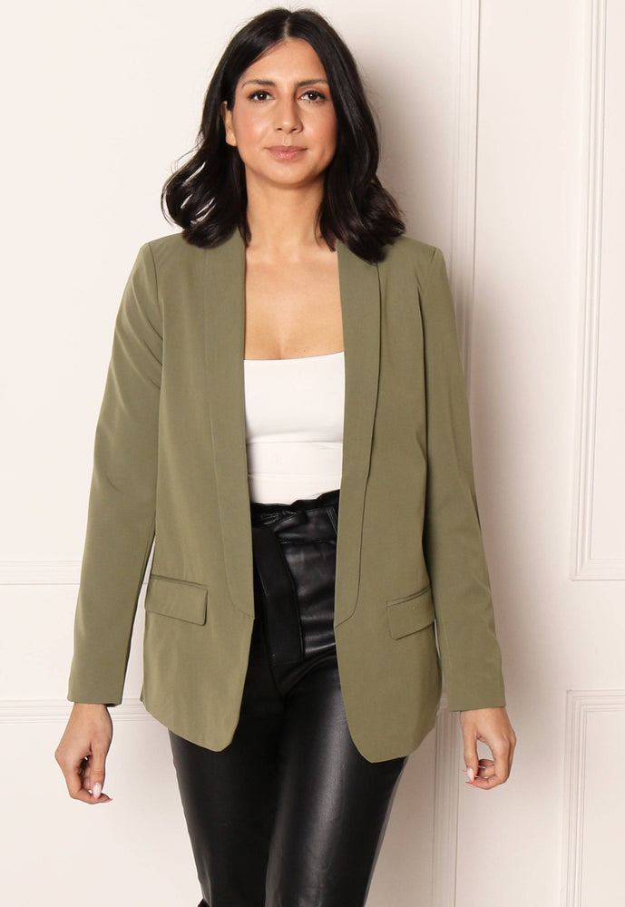 VILA Connie Tailored Open Blazer in Soft Khaki - One Nation Clothing