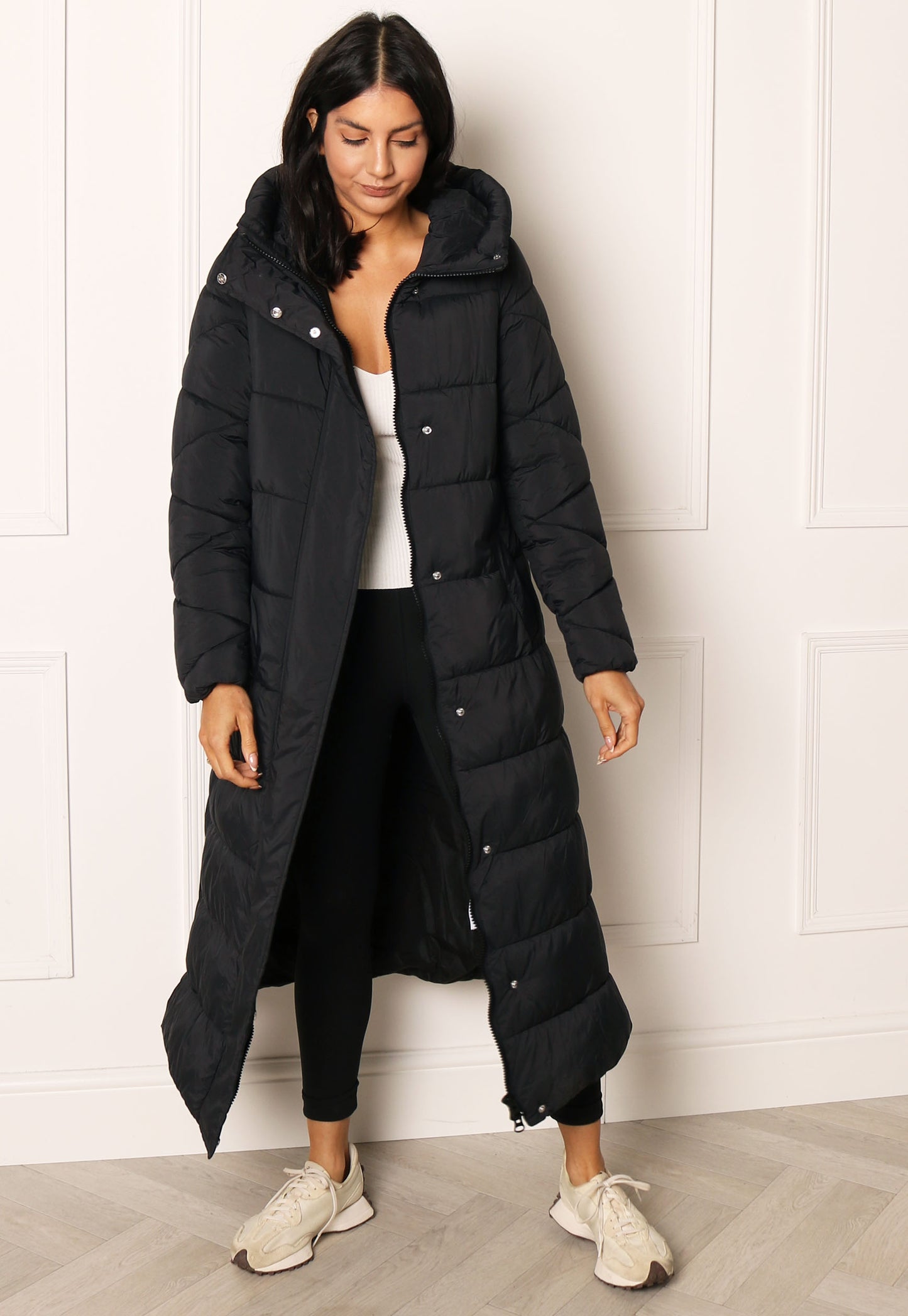 
                  
                    YAS Lira Premium Maxi Longline Puffer Coat with Hood in Black - One Nation Clothing
                  
                