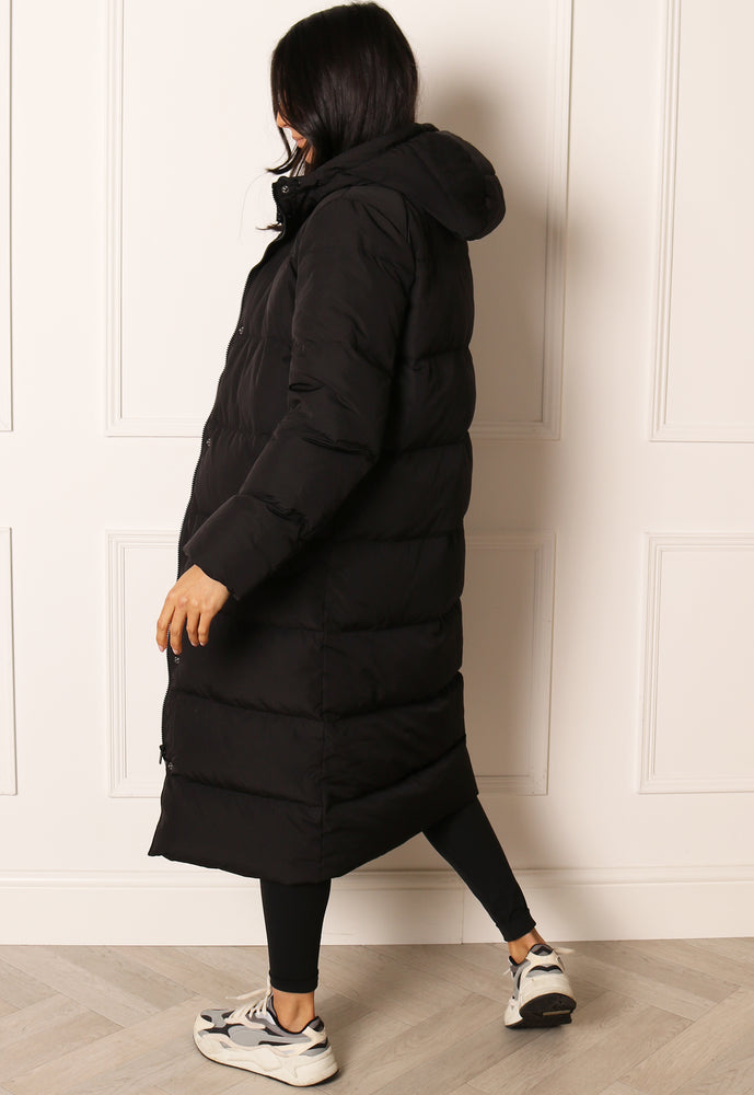 
                  
                    VILA Premium Northie Maxi Longline Down Puffer Coat with Hood in Black - One Nation Clothing
                  
                