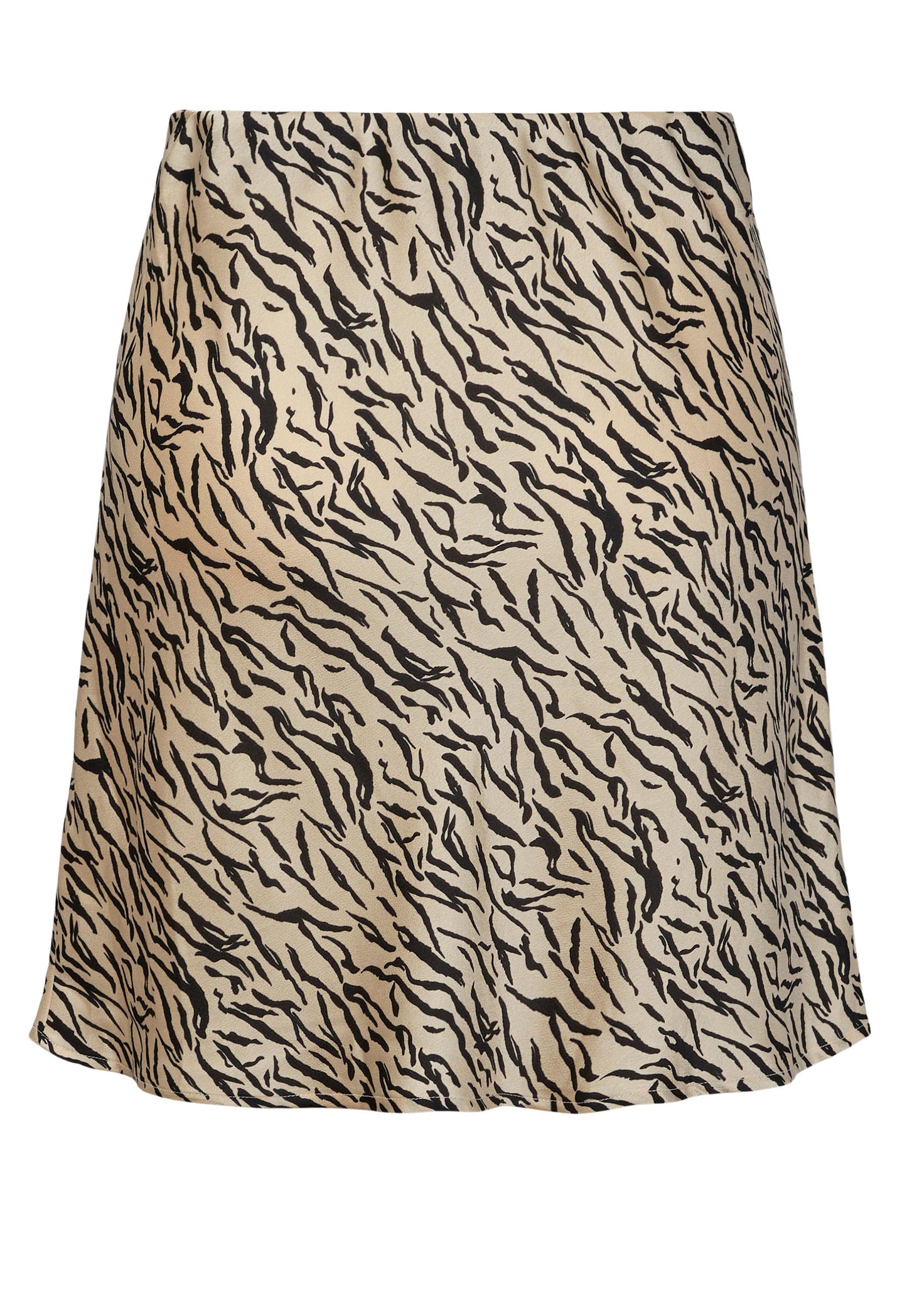 
                  
                    PIECES Animal Print Bias Cut Satin Mini Slip Skirt in Cream & Black - One Nation Clothing
                  
                