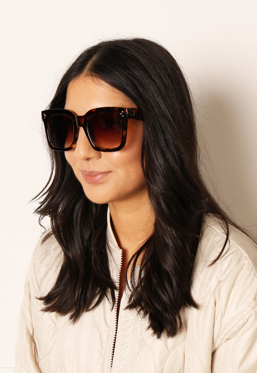 Heidi Chunky Squared Off Cateye Womens Sunglasses in Tortoise Brown - One Nation Clothing