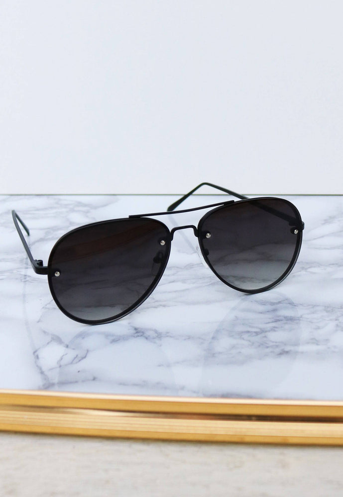 
                  
                    Lana Metal Rim Graduated Lens Oversized Aviator Sunglasses in Black - One Nation Clothing
                  
                