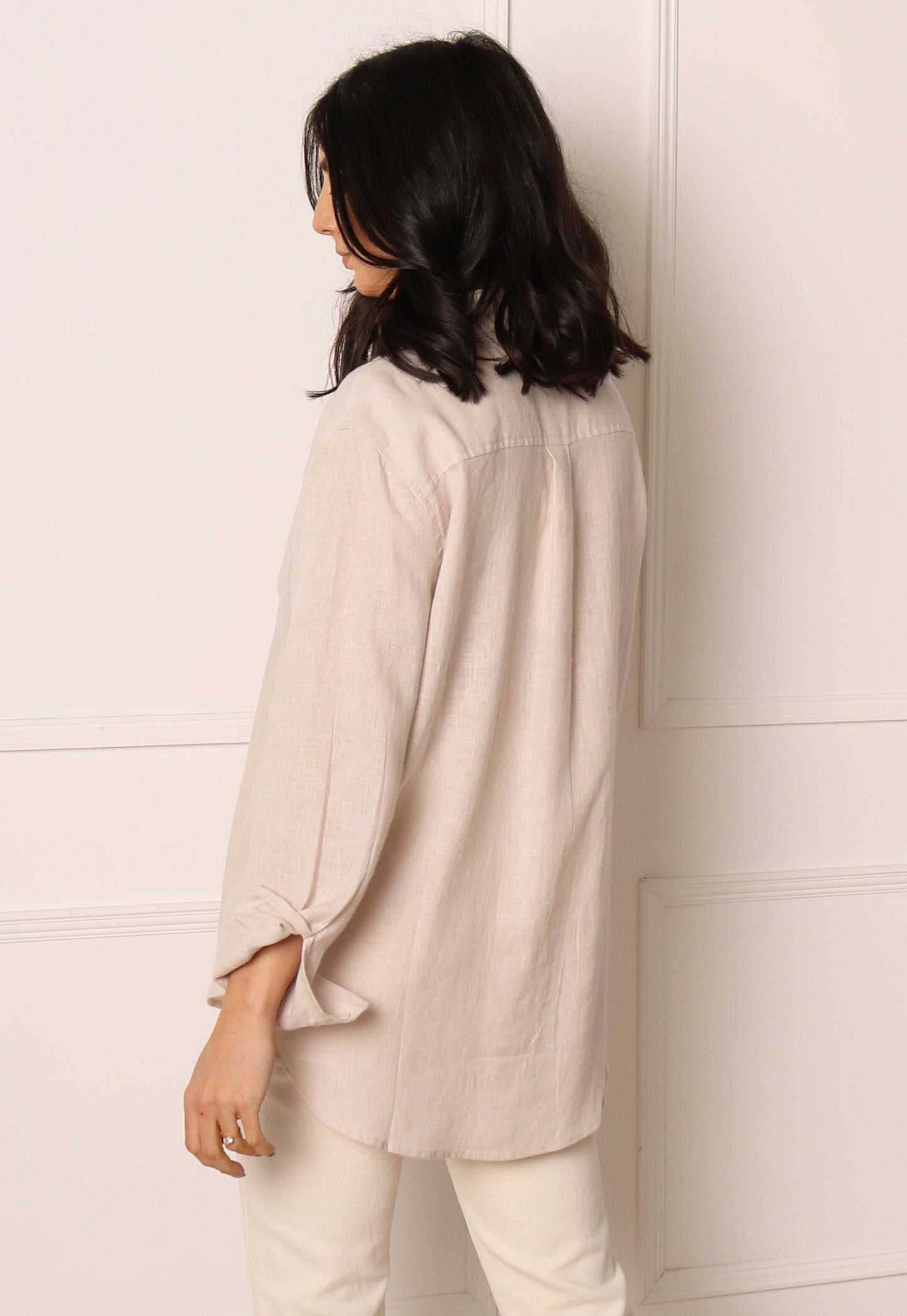 
                  
                    ONLY Oversized Linen Shirt in Beige - One Nation Clothing
                  
                