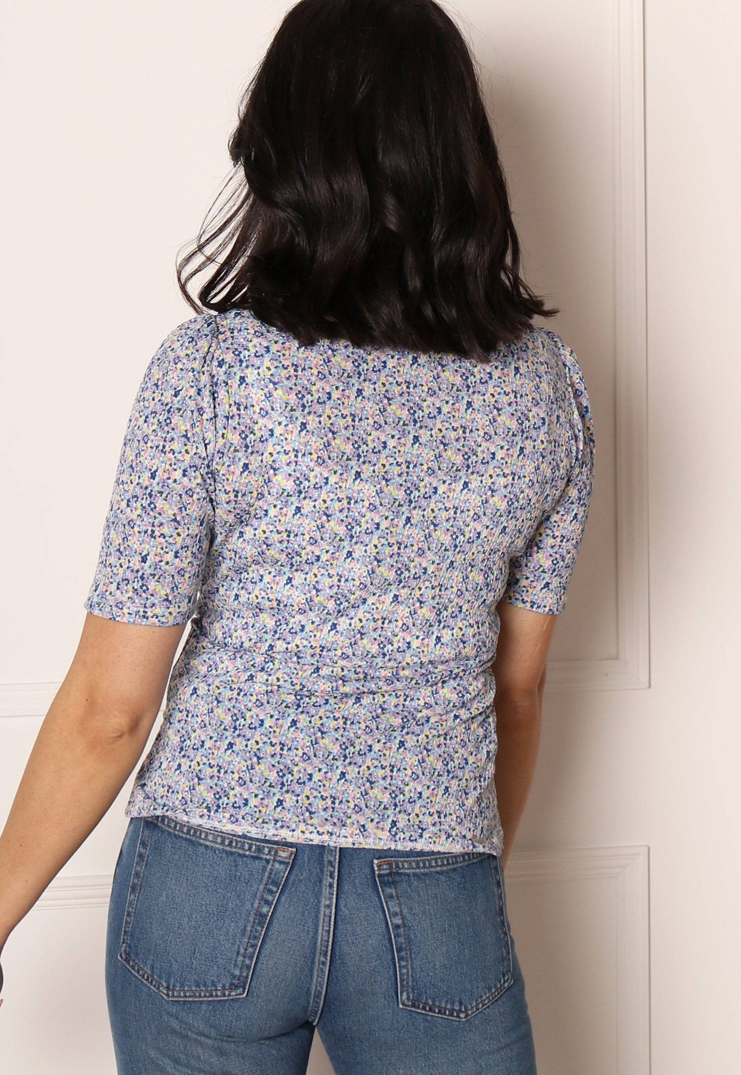 
                  
                    ONLY Pella Ditsy Floral Short Sleeve Top in Blue Tones - One Nation Clothing
                  
                