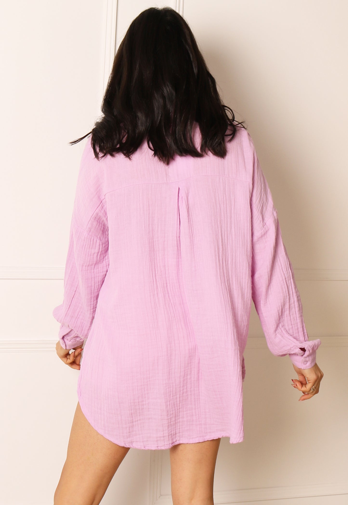 
                  
                    ONLY Thyra Oversized Cotton Cheesecloth Beach Shirt in Pink - One Nation Clothing
                  
                