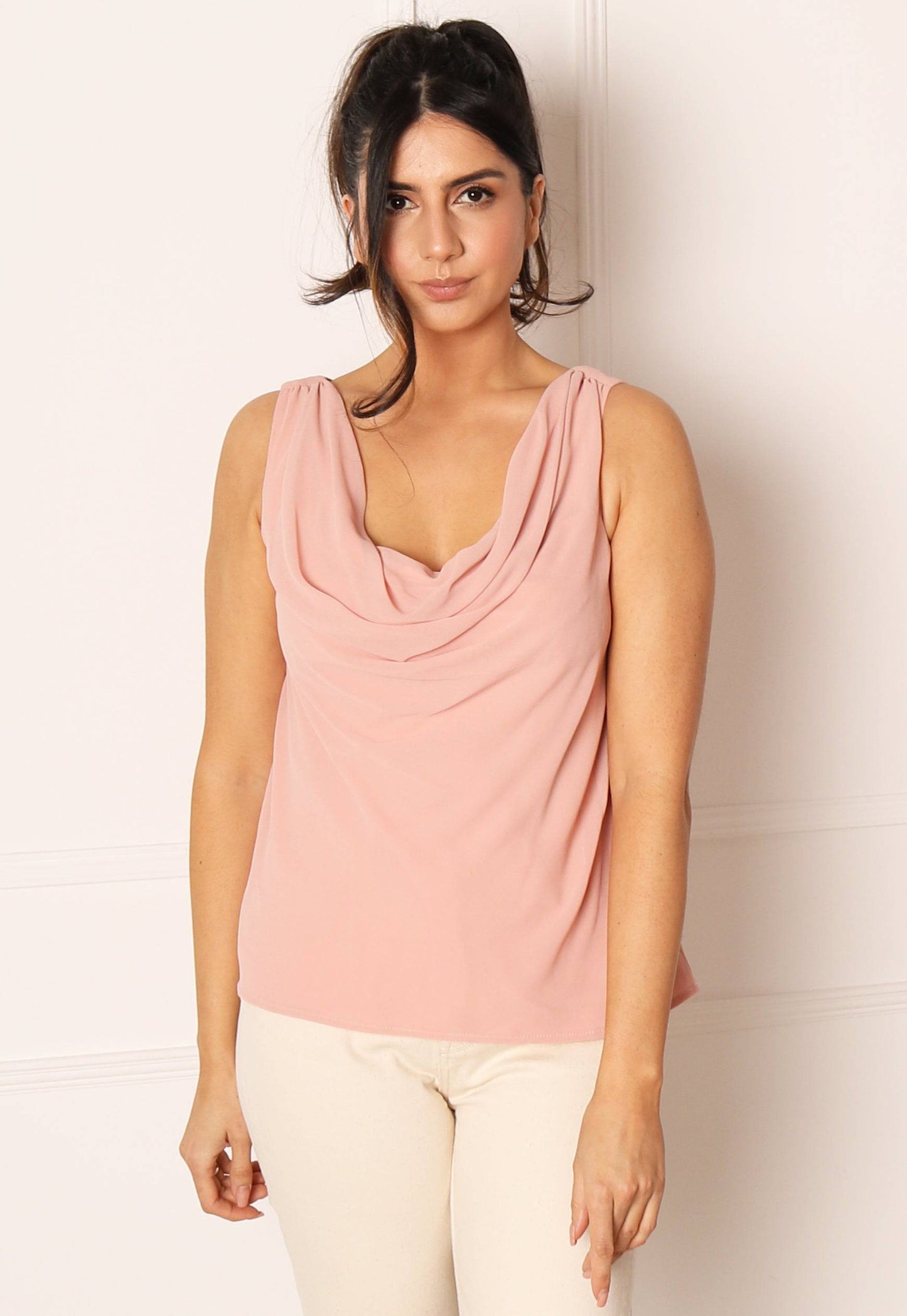 
                  
                    VILA Cowl Neck Top in Dusky Pink - One Nation Clothing
                  
                