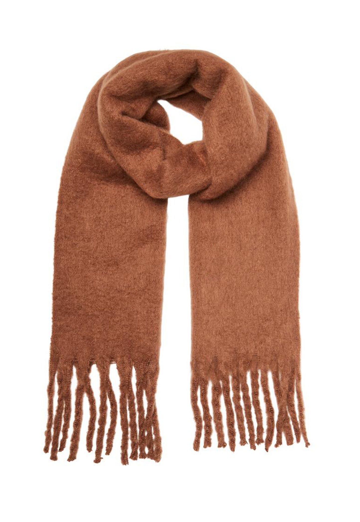 
                  
                    VERO MODA Brushed Scarf with Tassels in Brown - One Nation Clothing
                  
                