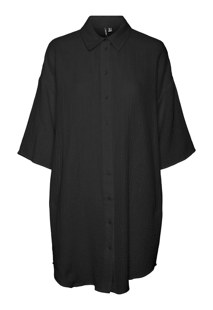 
                  
                    VERO MODA Natali Oversized Cotton Cheesecloth Beach Shirt Dress in Black - One Nation Clothing
                  
                