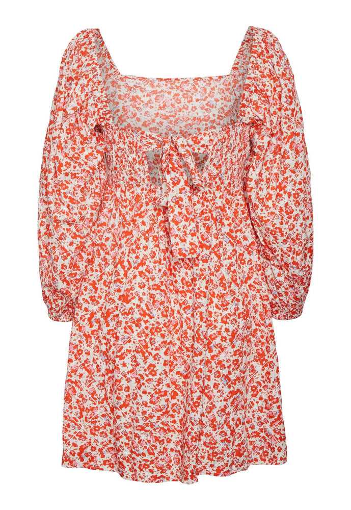 
                  
                    VERO MODA Nica Square Neck Floral Print Mini Dress in Red and Cream - One Nation Clothing
                  
                