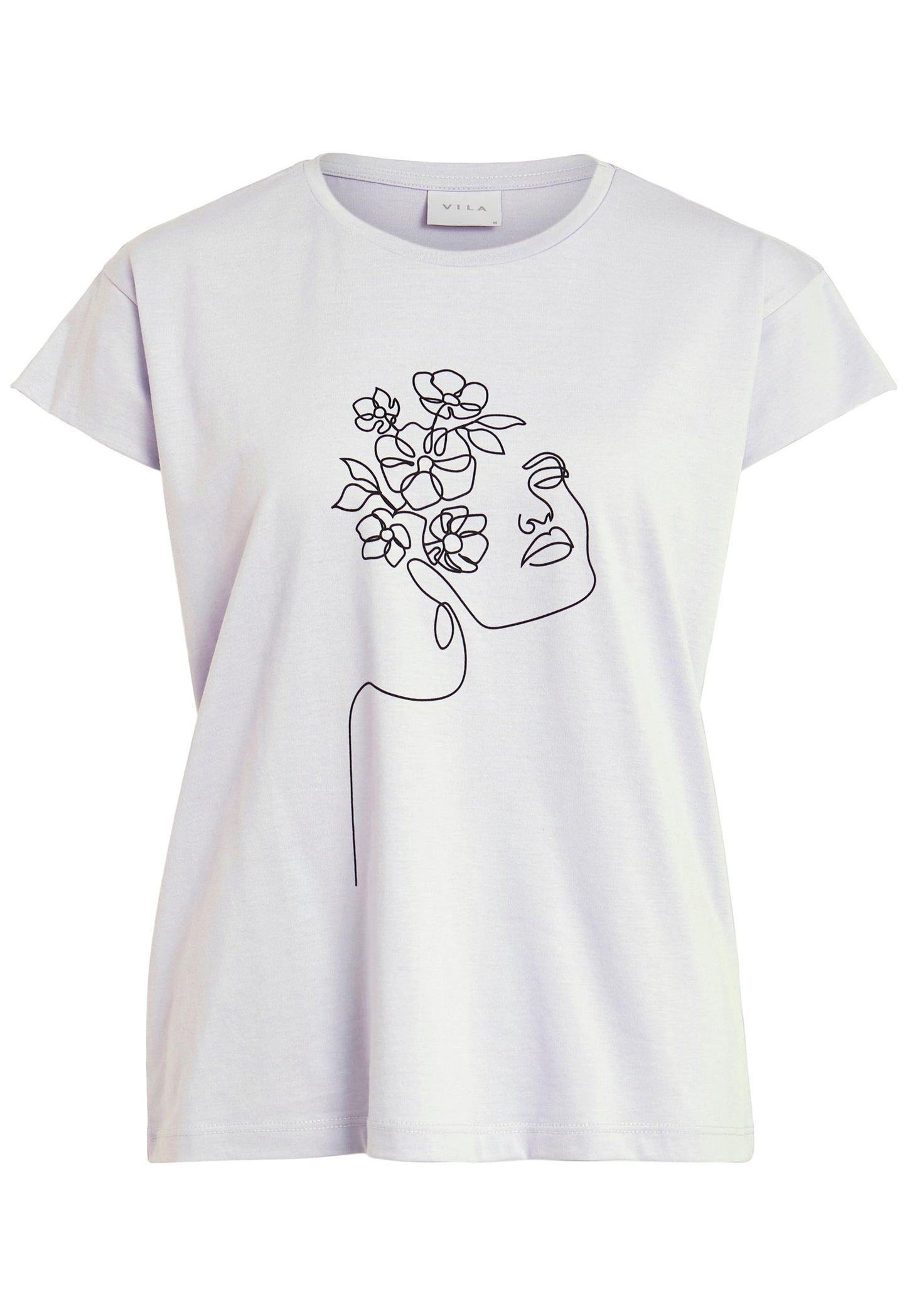 
                  
                    VILA Abstract One Line Woman's Face Drawing T-shirt in White - One Nation Clothing
                  
                