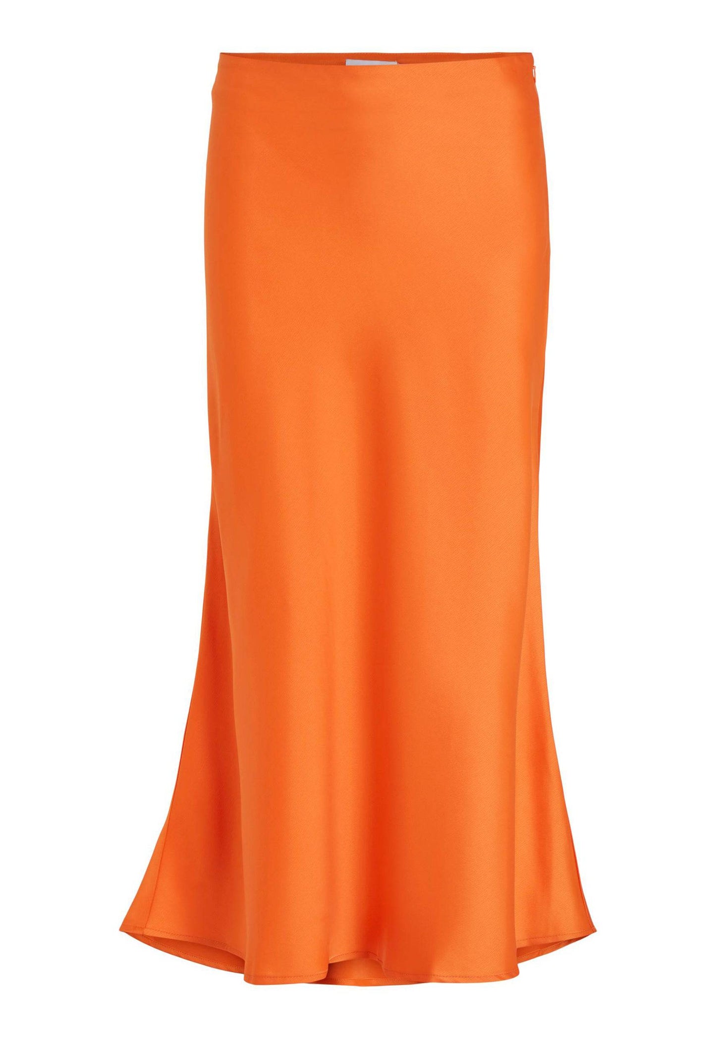 VILA Michu Bias Cut Satin Midi Slip Skirt in Bright Orange | One Nation ...
