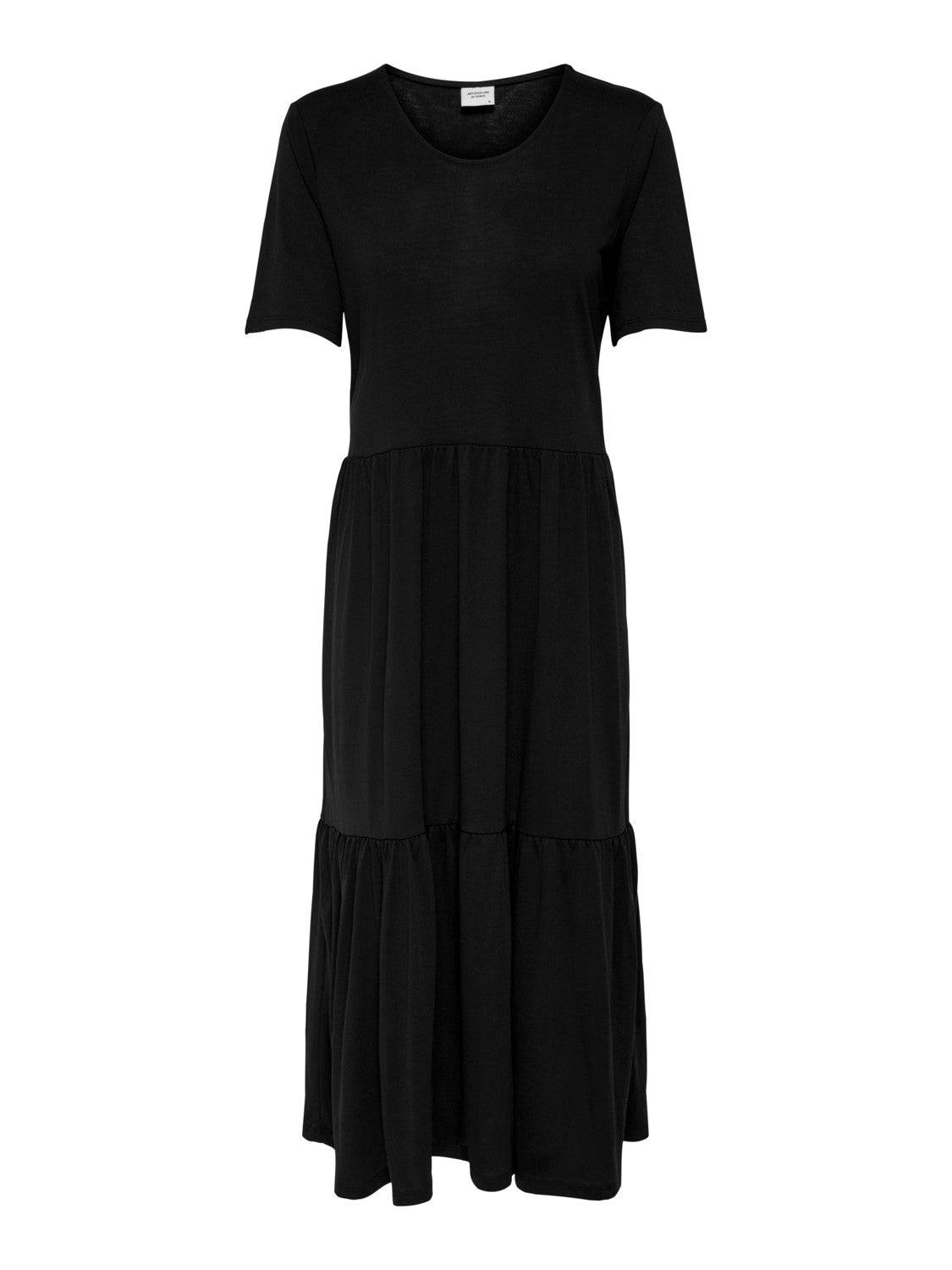 
                  
                    JDY Tiered Jersey Midi Summer Dress in Black - One Nation Clothing
                  
                